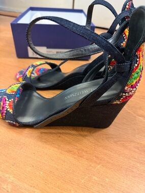 BRAND NEW Stuart Weitzman Denim Backdraft Wedges